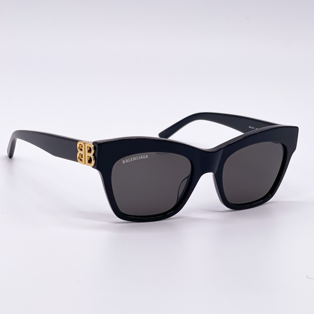 NEW BALENCIAGA BB0132S 001 BLACK CAT EYE SUNGLASSES - Picture 7 of 12